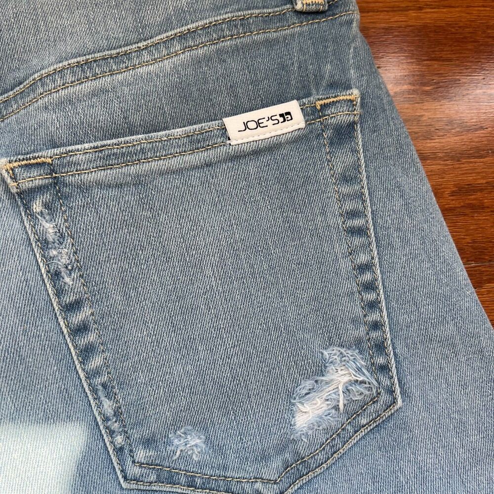 Joes's High Rise Straight Cropped Distressed Denim Jeans SZ 25 Western Stretch - Picture 6 of 10
